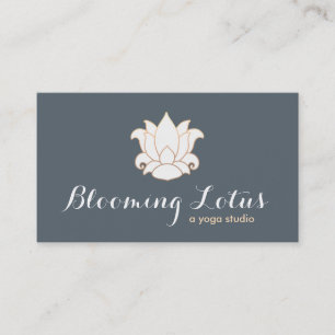 Eleganter weißer Lotus-Yoga- und Meditationslehrer Visitenkarte
