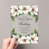 Eleganter weißer Magnolia-Kiefernwald Acryleinladungen (Insitu (Handheld))