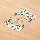 Eleganter weißer Magnolia-Kiefernwald Acryleinladungen (Ablage )