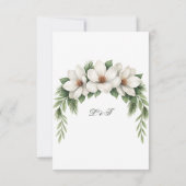 Eleganter weißer Magnolia-Kiefernwald RSVP Karte (Rückseite)