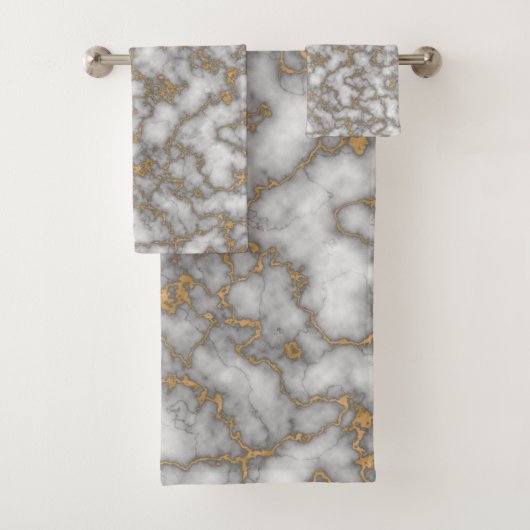 Eleganter weißer Marmor Badhandtuch Set (Insitu)