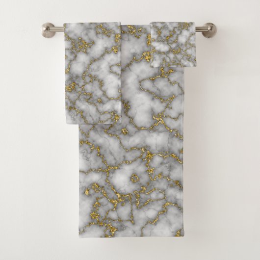 Eleganter weißer Marmor Badhandtuch Set (Insitu)