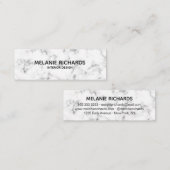 Eleganter weißer Marmor beruflich Mini Visitenkarte (Vorne/Hinten)