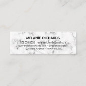 Eleganter weißer Marmor beruflich Mini Visitenkarte (Rückseite)