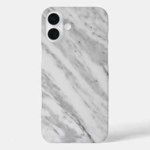 Eleganter weißer Marmor iPhone 16 Plus Hülle