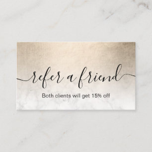 Eleganter, weißer Marmor Empfehlungskarte