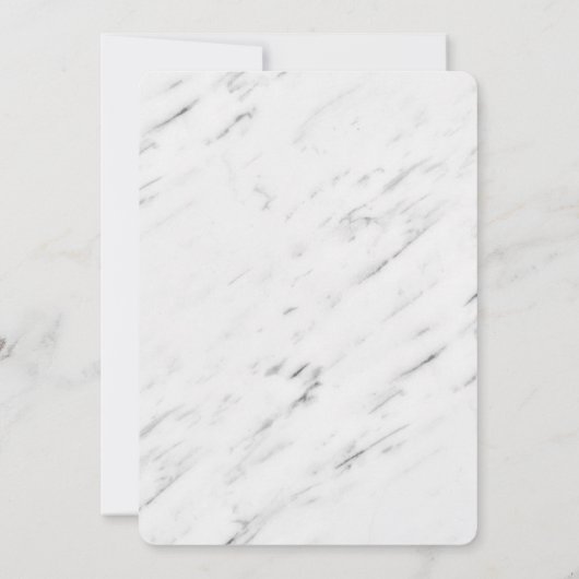 Eleganter weißer Marmor & Gold Einladung zur Hochz (Rückseite)