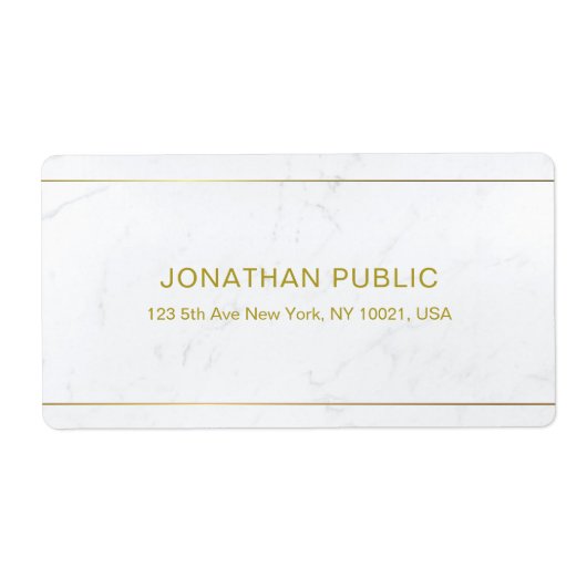 Eleganter weißer Marmor Gold Text Einfache Top-Aus (Vorne)