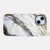 Eleganter weißer Marmor iPhone 15 Hülle (Rückseite (Horizontal))