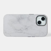 Eleganter weißer Marmor iPhone 15 Hülle (Rückseite (Horizontal))