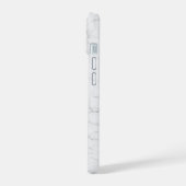 Eleganter weißer Marmor iPhone 15 Hülle (Linke Seite)
