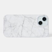 Eleganter weißer Marmor iPhone 15 Hülle (Rückseite (Horizontal))