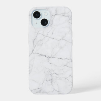 Eleganter weißer Marmor iPhone 15 Hülle
