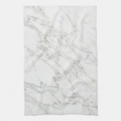 Eleganter weißer Marmor Minimale Ästhetik Geschirrtuch (Vertikal)