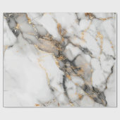 Eleganter weißer Marmor mit Goldakzenten Geschenkpapier (Flach)