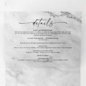 Eleganter weißer Marmor mit Silberhügel Dreifach Gefaltete Einladung (Innen Erste Seite)