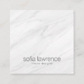 Eleganter weißer Marmor, moderne berufliche Design Quadratische Visitenkarte (Vorderseite)