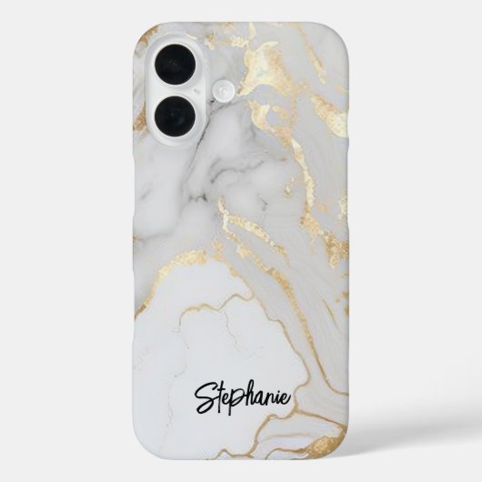 Eleganter weißer Marmor Moderne Einzigartig Case-Mate iPhone Hülle (Rückseite)