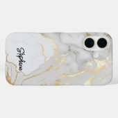 Eleganter weißer Marmor Moderne Einzigartig Case-Mate iPhone Hülle (Rückseite (Horizontal))
