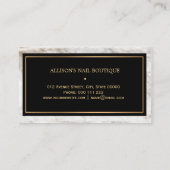 Eleganter weißer Marmor | Nagel Beautician Visitenkarte (Rückseite)