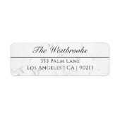 Eleganter weißer Marmor /Name Adresse /Schwarzer T (Vorne)