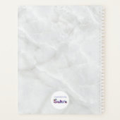 Eleganter weißer Marmor Pink Foil Blätter Personal Planer (Rückseite)