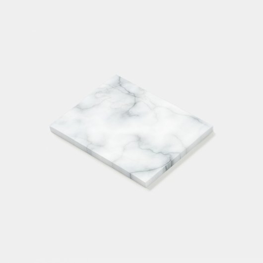 eleganter weißer Marmor Post-it Klebezettel (angewinkelt)