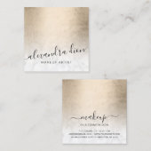 Eleganter, weißer Marmor Quadratische Visitenkarte (Vorne/Hinten)