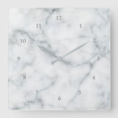 eleganter weißer Marmor Quadratische Wanduhr (Vorderseite)