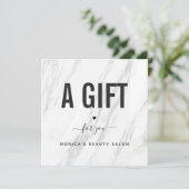 Eleganter, weißer Marmor Schönheitssalon Logo Chic (Stehend Vorderseite)