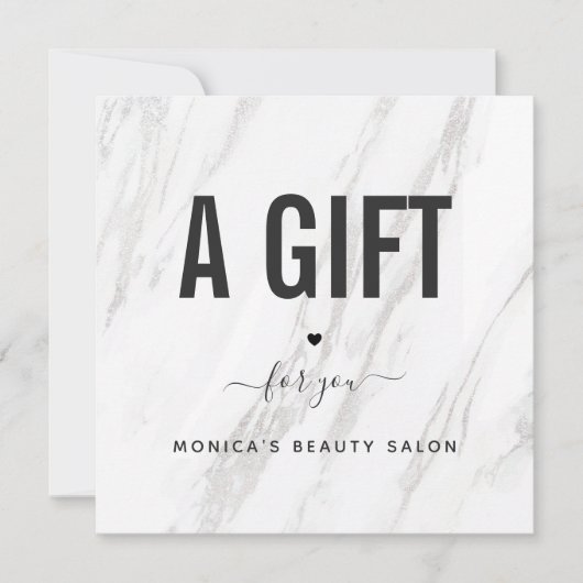 Eleganter, weißer Marmor Schönheitssalon Logo Chic (Vorderseite)