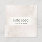 Eleganter weißer Marmor - Silberstreifen Quadratische Visitenkarte (Vorderseite)