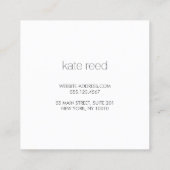 Eleganter weißer Marmor - Silberstreifen Quadratische Visitenkarte (Rückseite)