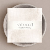 Eleganter weißer Marmor - Silberstreifen Quadratische Visitenkarte