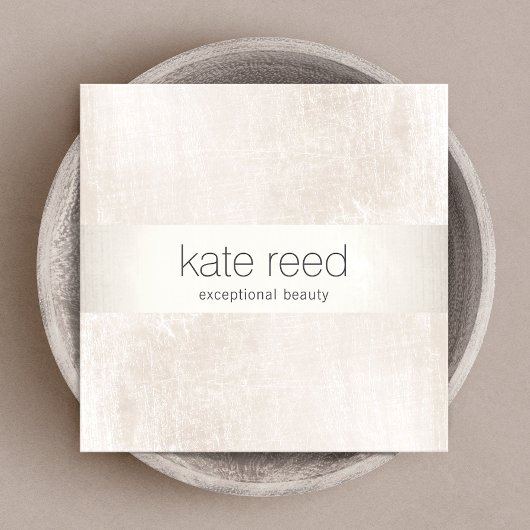 Eleganter weißer Marmor - Silberstreifen Quadratische Visitenkarte