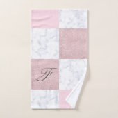 Eleganter weißer Marmor- u. RosengoldGlitter Badhandtuch Set (Handtuch)
