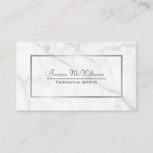 Eleganter weißer Marmor und Beruflicher QR-Code au Visitenkarte (Vorderseite)