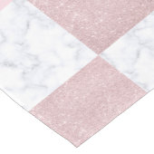 Eleganter weißer Marmor und vergoldeter Glitzer de Kurzer Tischläufer (Ecke)