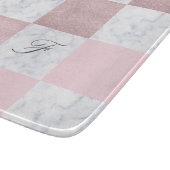 Eleganter weißer Marmor und vergoldeter Glitzer de Schneidebrett (Ecke)