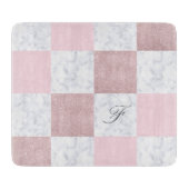 Eleganter weißer Marmor und vergoldeter Glitzer de Schneidebrett (Vorderseite)