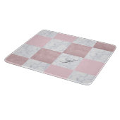 Eleganter weißer Marmor und vergoldeter Glitzer de Schneidebrett (Ecke)