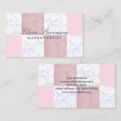 Eleganter weißer Marmor und vergoldeter Glitzer de Visitenkarte (Vorne/Hinten)