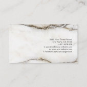 Eleganter weißer Marmor - warme Farben Visitenkarte (Rückseite)