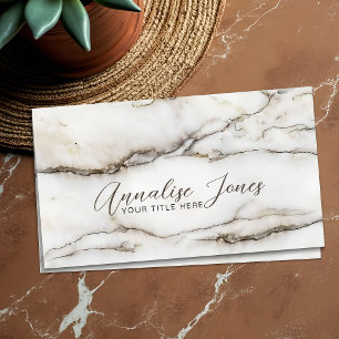 Eleganter weißer Marmor - warme Töne Visitenkarte