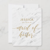 Eleganter weißer Marmor wird meine Trauzeugin sein Einladung (Vorderseite)