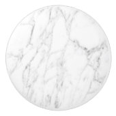 Eleganter weißer Marmorkasten mit Anziehknopf Keramikknauf (Vorderseite)