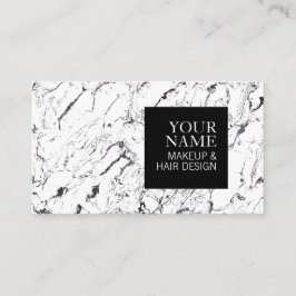 Eleganter weißer MarmorMaskenbildner-Friseursalon Visitenkarte