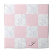 Eleganter, weißer Marmorrosa mit Schachbrett Fliese (Vorderseite)