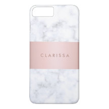 eleganter weißer MarmorRosengoldImitatstreifen