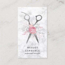 Eleganter, weißer Marmorschere Visitenkarte